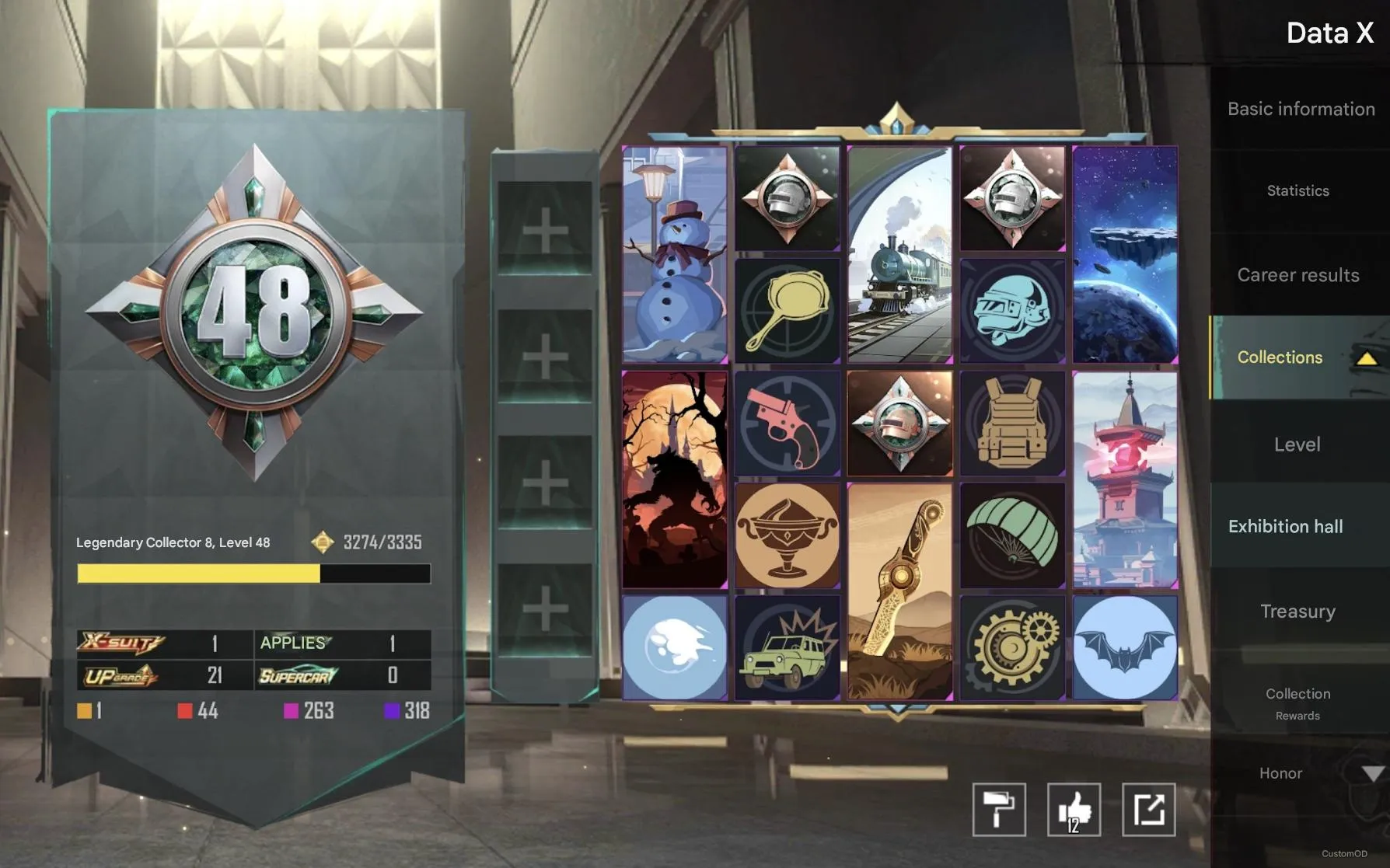 PGM275 Gold Suit, 2 Mythic Backpacks, M416 Bursting Roar Lv.4, 30+ Mythics, 16 Evo Guns, Full Metro, 10+ Killchats (G)